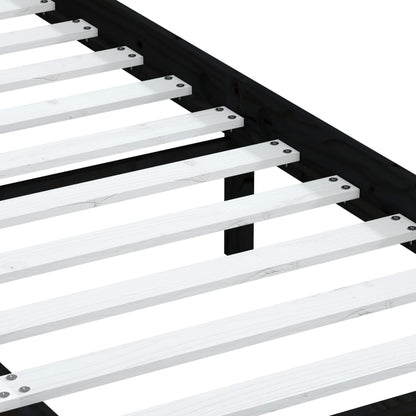 Black Solid Wood Bed Frame 140x190 cm - vidaXL (No Mattress)