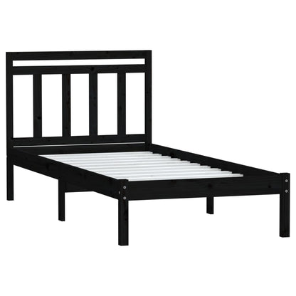 Black Solid Wood Bed Frame 100x200 cm - vidaXL (No Mattress)
