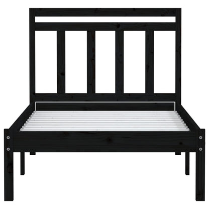 Black Solid Wood Bed Frame 100x200 cm - vidaXL (No Mattress)