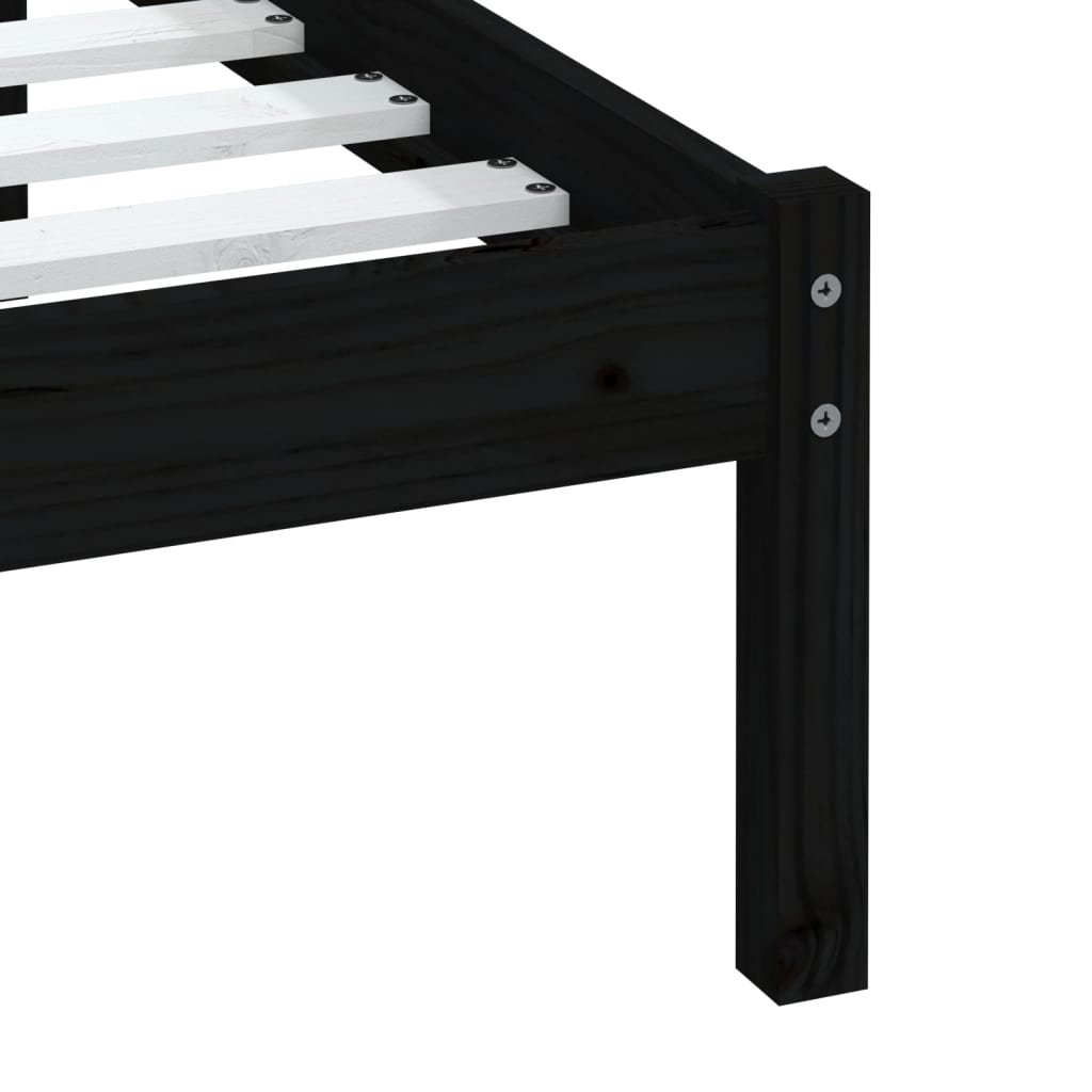 Black Solid Wood Bed Frame 100x200 cm - vidaXL (No Mattress)