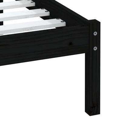 Black Solid Wood Bed Frame 100x200 cm - vidaXL (No Mattress)