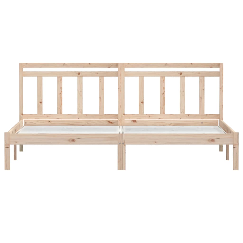 Solid Wood Bed Frame 200x200 cm - vidaXL, Natural Finish
