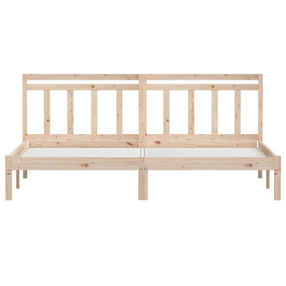 Solid Wood Bed Frame 200x200 cm - vidaXL, Natural Finish
