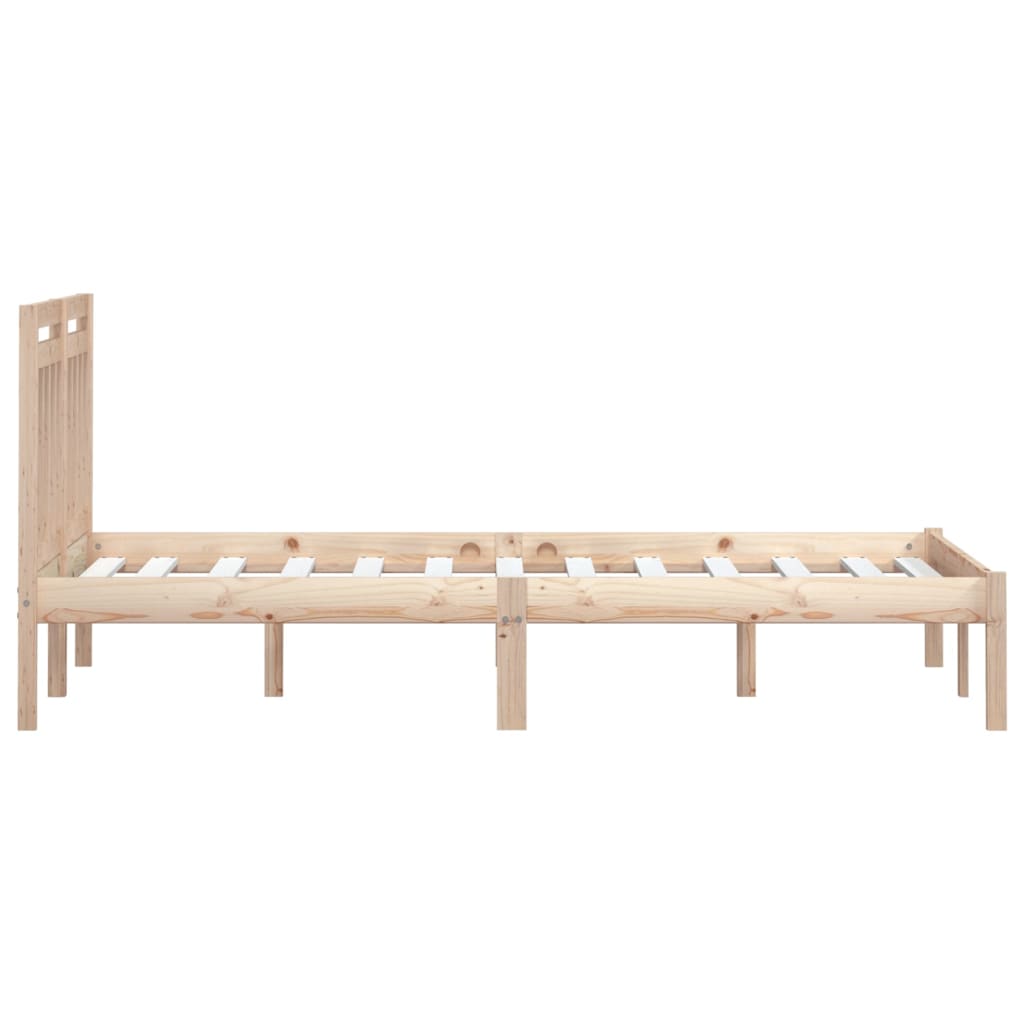 Solid Wood Bed Frame 200x200 cm - vidaXL, Natural Finish