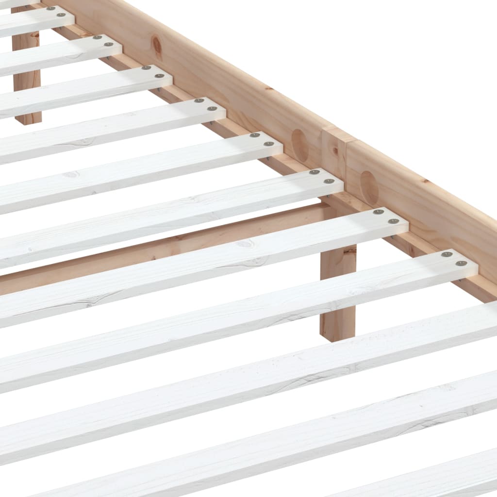 Solid Wood Bed Frame 200x200 cm - vidaXL, Natural Finish