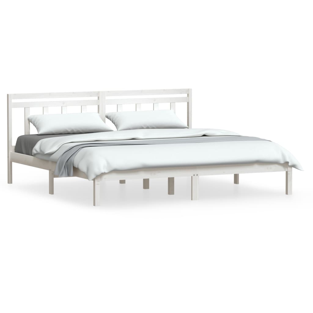 Solid Wood White 200x200 cm Bed Frame - vidaXL (3100610)