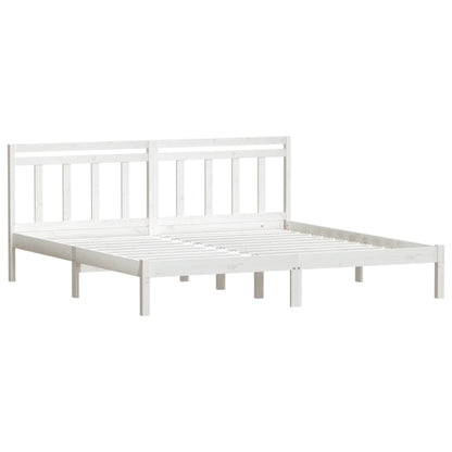 Solid Wood White 200x200 cm Bed Frame - vidaXL (3100610)