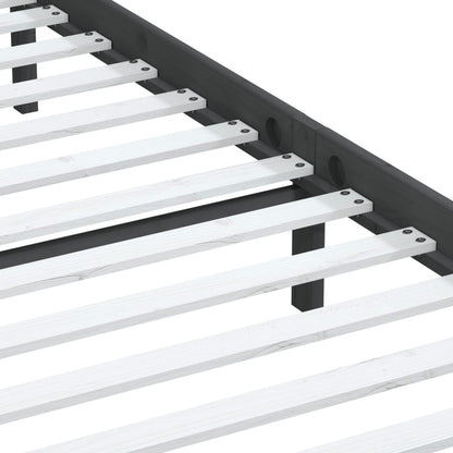 Grey Solid Wood Bed Frame 200x200 cm - vidaXL 3100611 (No Mattress)