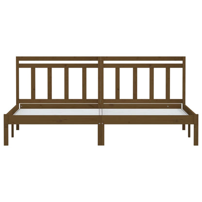Solid Wood Honey Brown Bed Frame 200x200 cm | vidaXL 3100612