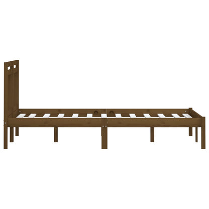 Solid Wood Honey Brown Bed Frame 200x200 cm | vidaXL 3100612