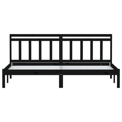 vidaXL Black Solid Wood Bed Frame 200x200 cm - No Mattress