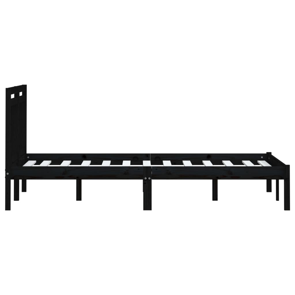 vidaXL Black Solid Wood Bed Frame 200x200 cm - No Mattress
