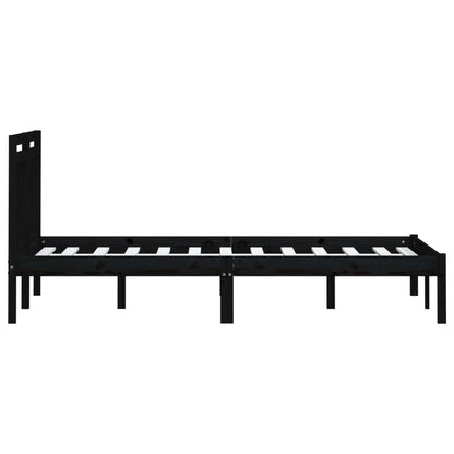 vidaXL Black Solid Wood Bed Frame 200x200 cm - No Mattress