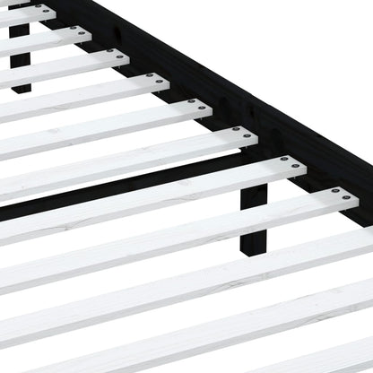 vidaXL Black Solid Wood Bed Frame 200x200 cm - No Mattress