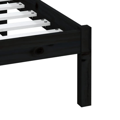 vidaXL Black Solid Wood Bed Frame 200x200 cm - No Mattress