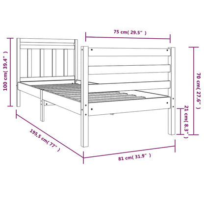 Solid Wood Small Single Bed Frame - Durable & Stylish Design
