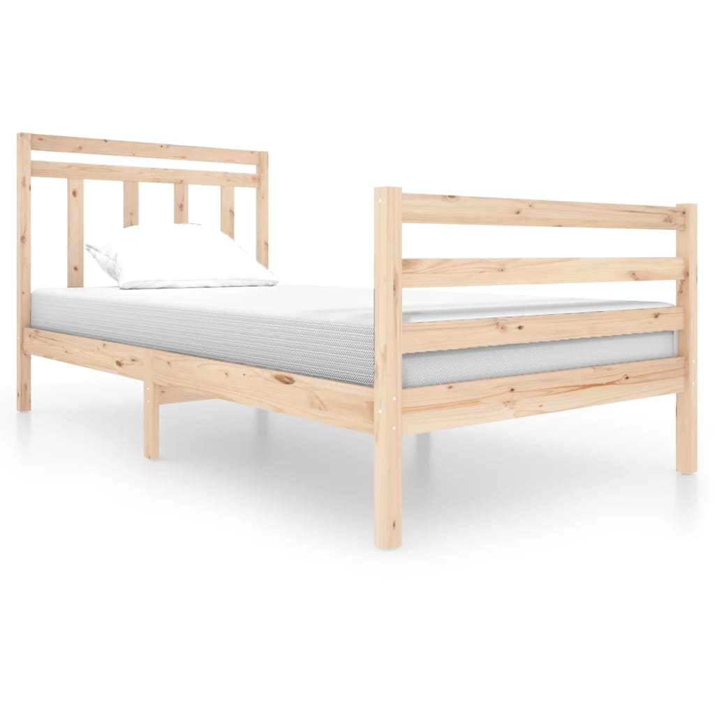 Solid Wood Bed Frame 100x200 cm - Durable, Stylish, Natural Finish