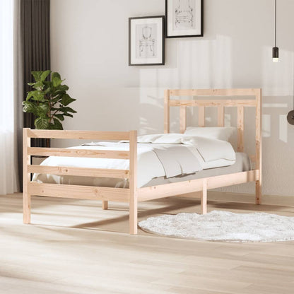 Solid Wood Bed Frame 100x200 cm - Durable, Stylish, Natural Finish