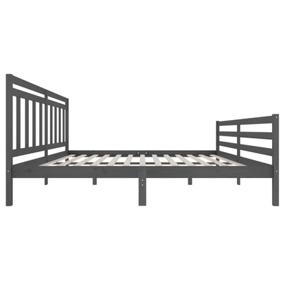 Grey Solid Wood Bed Frame 200x200 cm - vidaXL 3100676