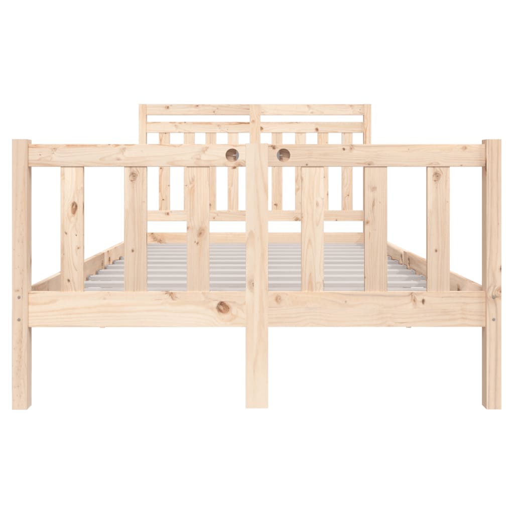 vidaXL Solid Wood Bed Frame 120x200 cm - Natural Finish