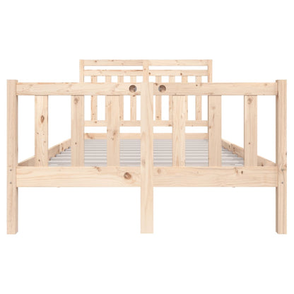 vidaXL Solid Wood Bed Frame 120x200 cm - Natural Finish