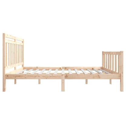 vidaXL Solid Wood Bed Frame 120x200 cm - Natural Finish