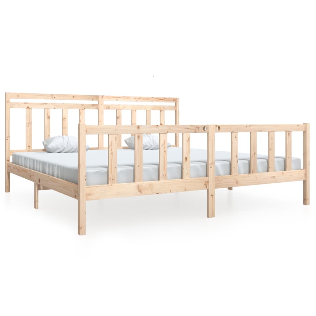Solid Wood Bed Frame 200x200 cm - vidaXL 3100978 (No Mattress)