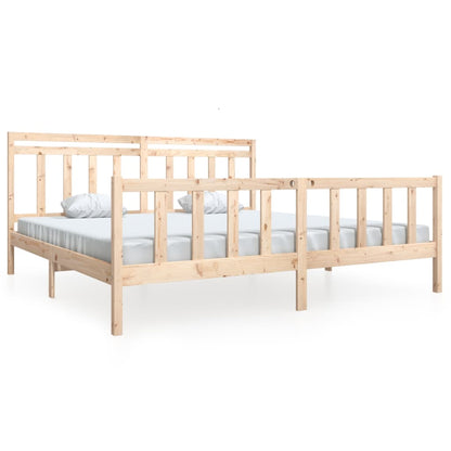 Solid Wood Bed Frame 200x200 cm - vidaXL 3100978 (No Mattress)
