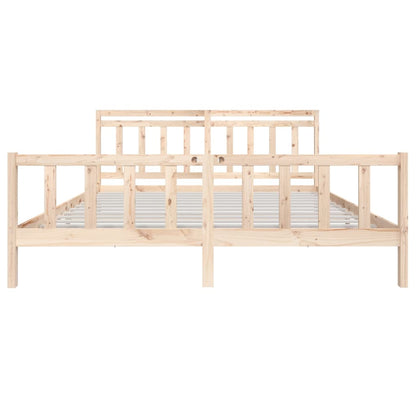 Solid Wood Bed Frame 200x200 cm - vidaXL 3100978 (No Mattress)