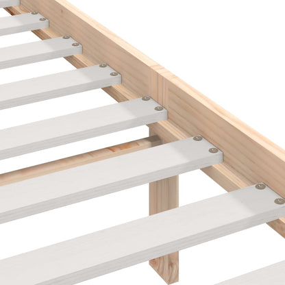 Natural Pine Solid Wood Bed Frame 200x200 cm - No Mattress