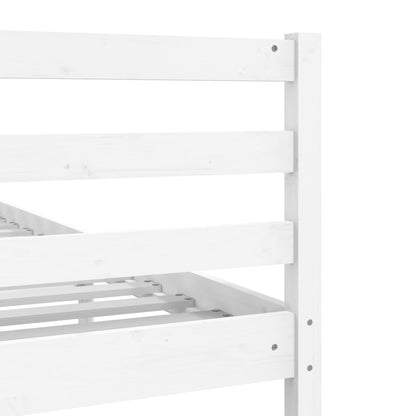 White Solid Wood Bed Frame 140x190 cm - No Mattress Included