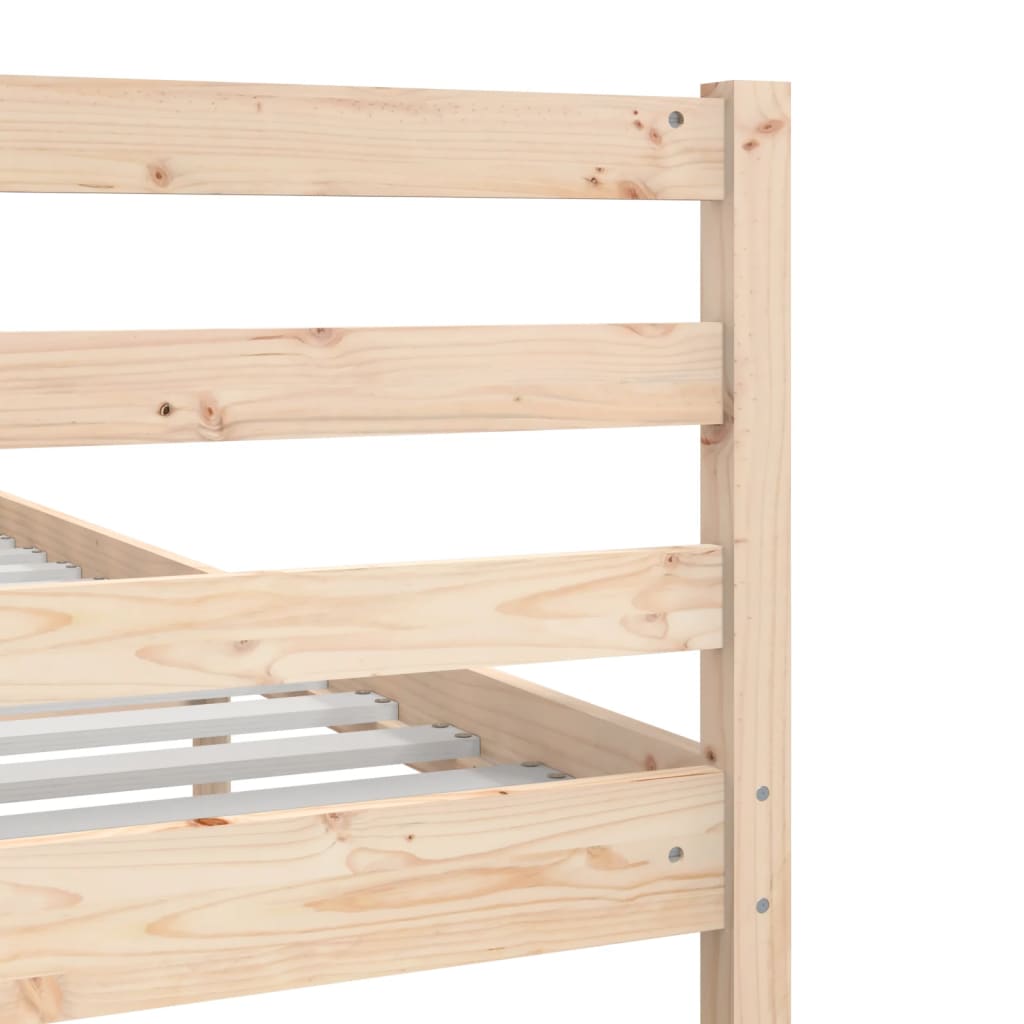 Solid Wood Bed Frame 90x200 cm, Natural Finish, No Mattress Included