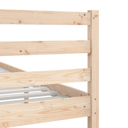 Solid Wood Bed Frame 140x200cm - Natural Finish, No Mattress