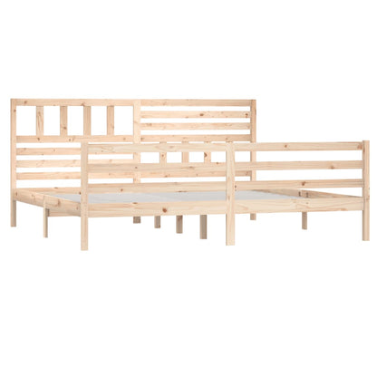 Solid Wood Bed Frame 200x200 cm - Natural Finish