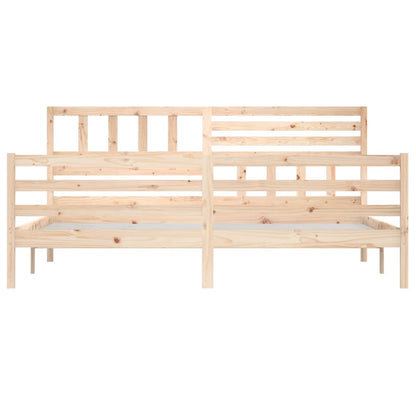 Solid Wood Bed Frame 200x200 cm - Natural Finish