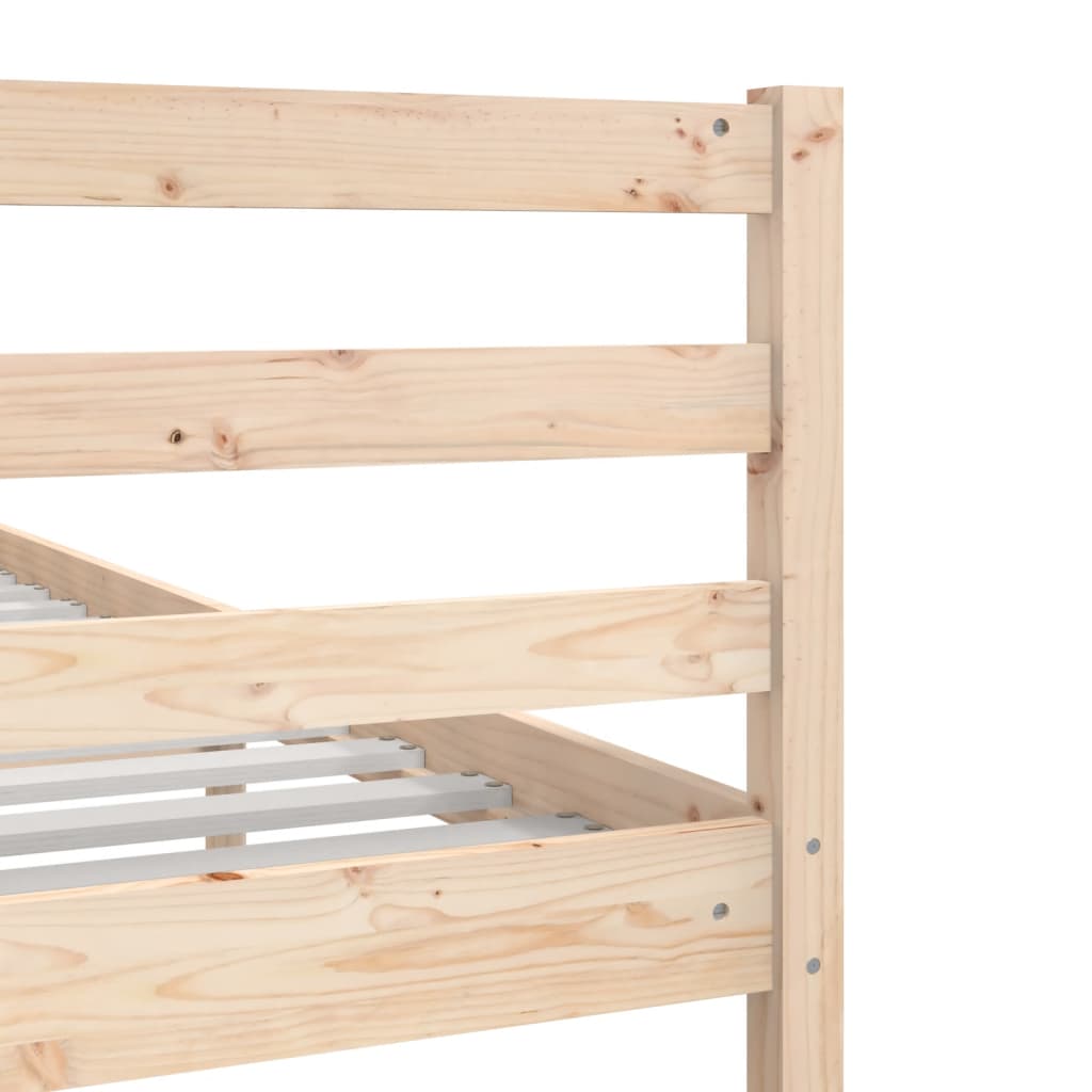 Solid Wood Bed Frame 200x200 cm - Natural Finish