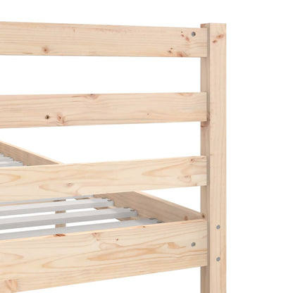 Solid Wood Bed Frame 200x200 cm - Natural Finish