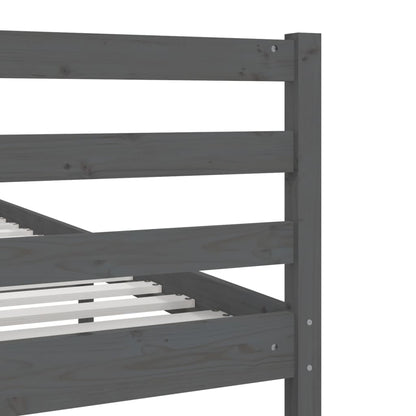 Solid Wood Grey Bed Frame 200x200 cm - No Mattress Included