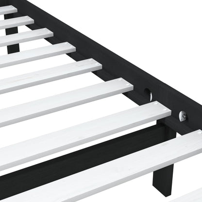 Solid Wood Black Small Single Bed Frame - Mattress Not Included