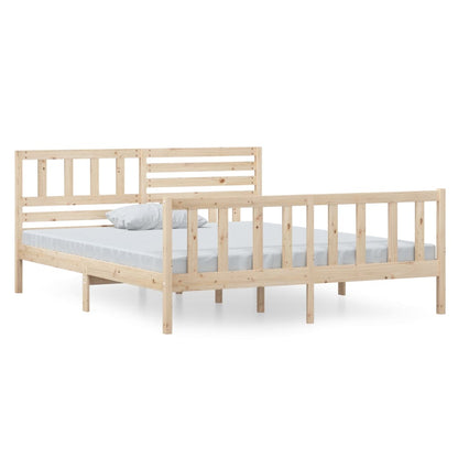 Solid Wood Bed Frame 140x190 cm - No Mattress | vidaXL 3101133