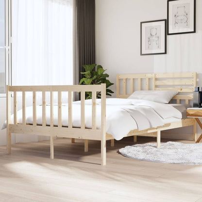 Solid Wood Bed Frame 140x190 cm - No Mattress | vidaXL 3101133