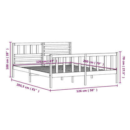 Solid Wood Bed Frame 120x200 cm - vidaXL (No Mattress)