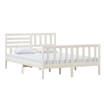 White Solid Wood Bed Frame 140x200 cm - vidaXL (No Mattress)
