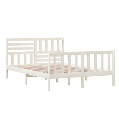 White Solid Wood Bed Frame 140x200 cm - vidaXL (No Mattress)