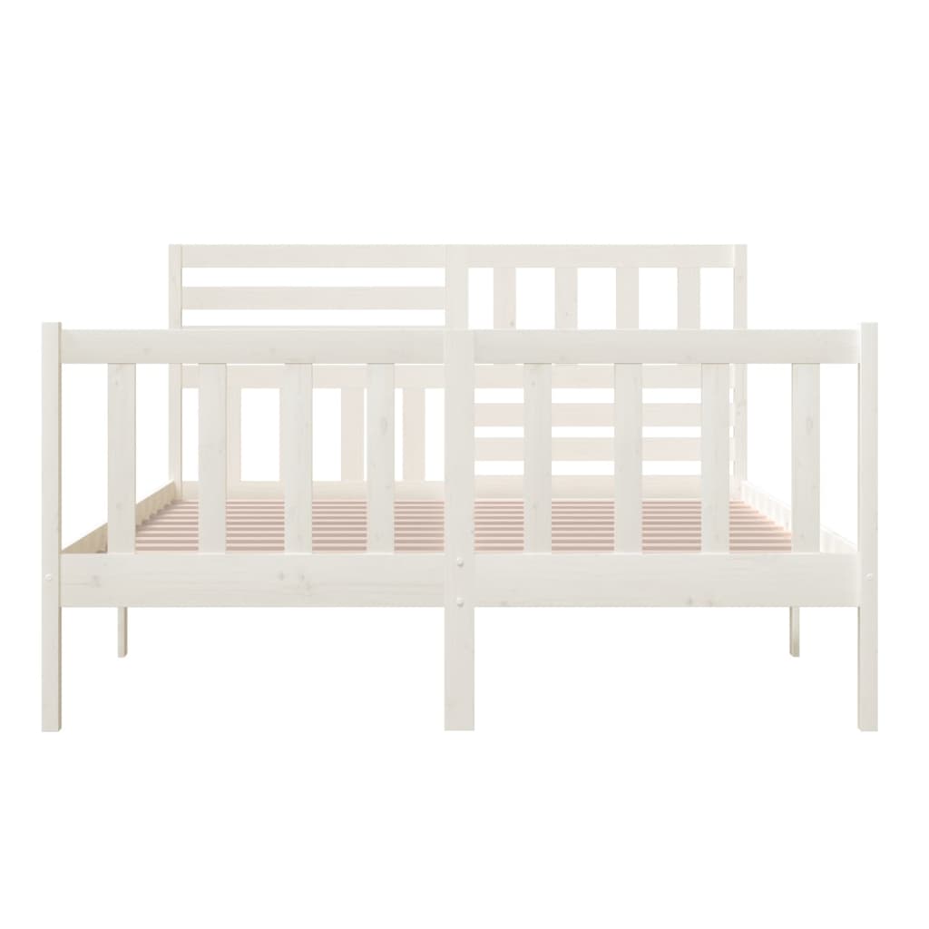 White Solid Wood Bed Frame 140x200 cm - vidaXL (No Mattress)