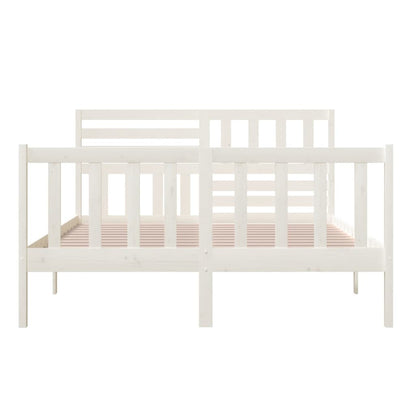 White Solid Wood Bed Frame 140x200 cm - vidaXL (No Mattress)