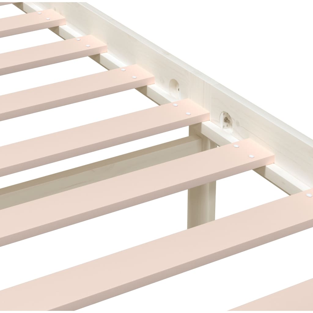 White Solid Wood Bed Frame 140x200 cm - vidaXL (No Mattress)