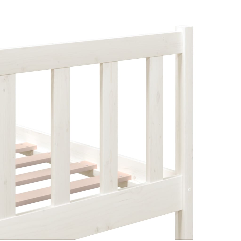 White Solid Wood Bed Frame 140x200 cm - vidaXL (No Mattress)