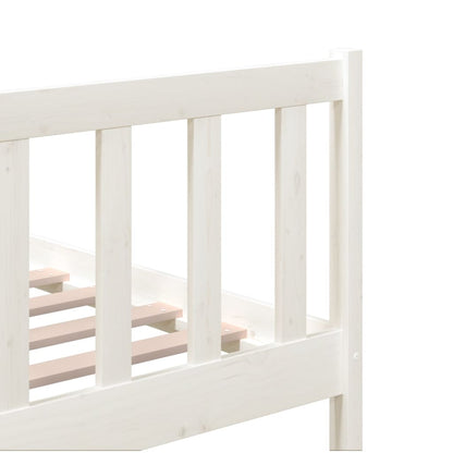 White Solid Wood Bed Frame 140x200 cm - vidaXL (No Mattress)