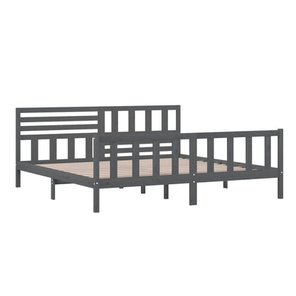 vidaXL Grey Solid Wood Bed Frame 200x200cm - No Mattress Included